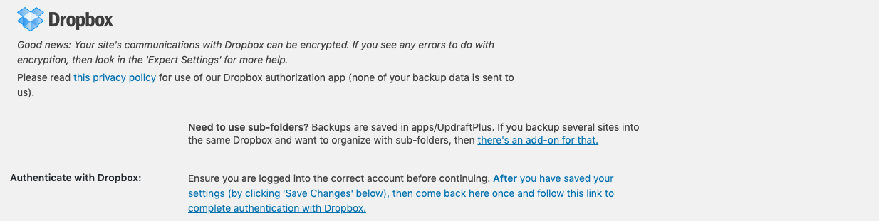 Account authentication pending section warning
