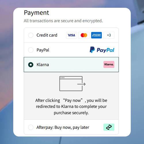 Payment Methods Supported