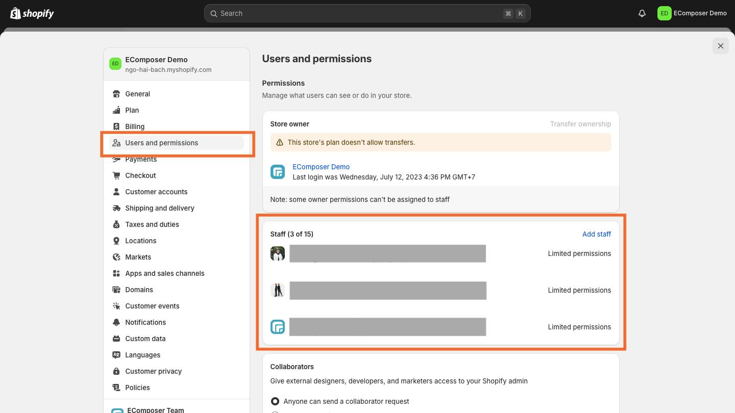 Store Access & Permissions Control