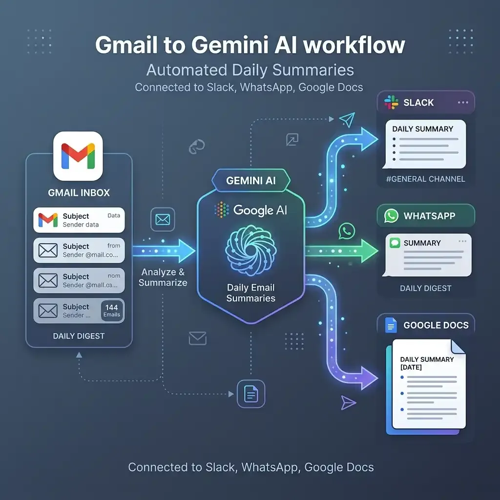 Automated Gmail to Gemini Summarization Workflow